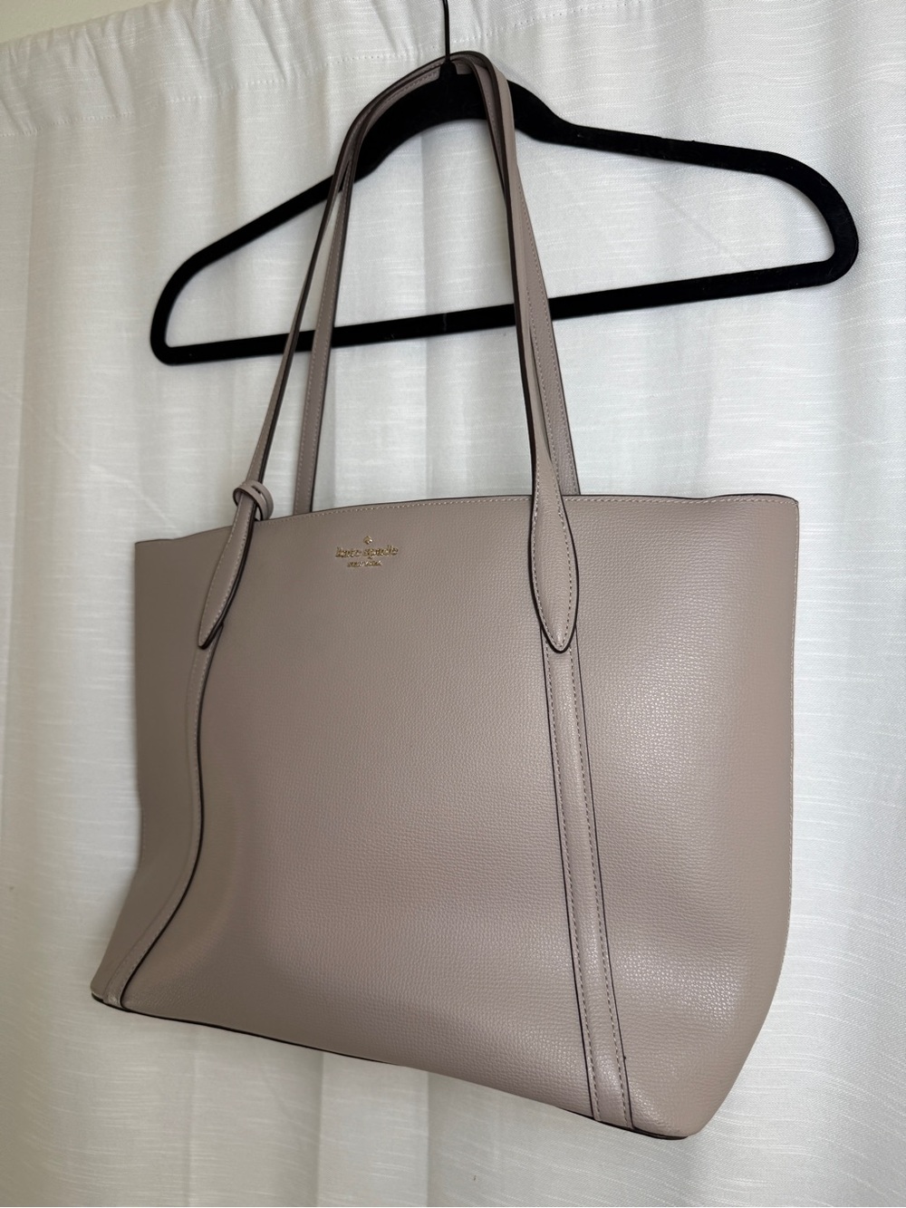 Kate Spade New York Cara Large Tote Gray Pebbled Leather Shoulder Bag - Picture 6 of 17